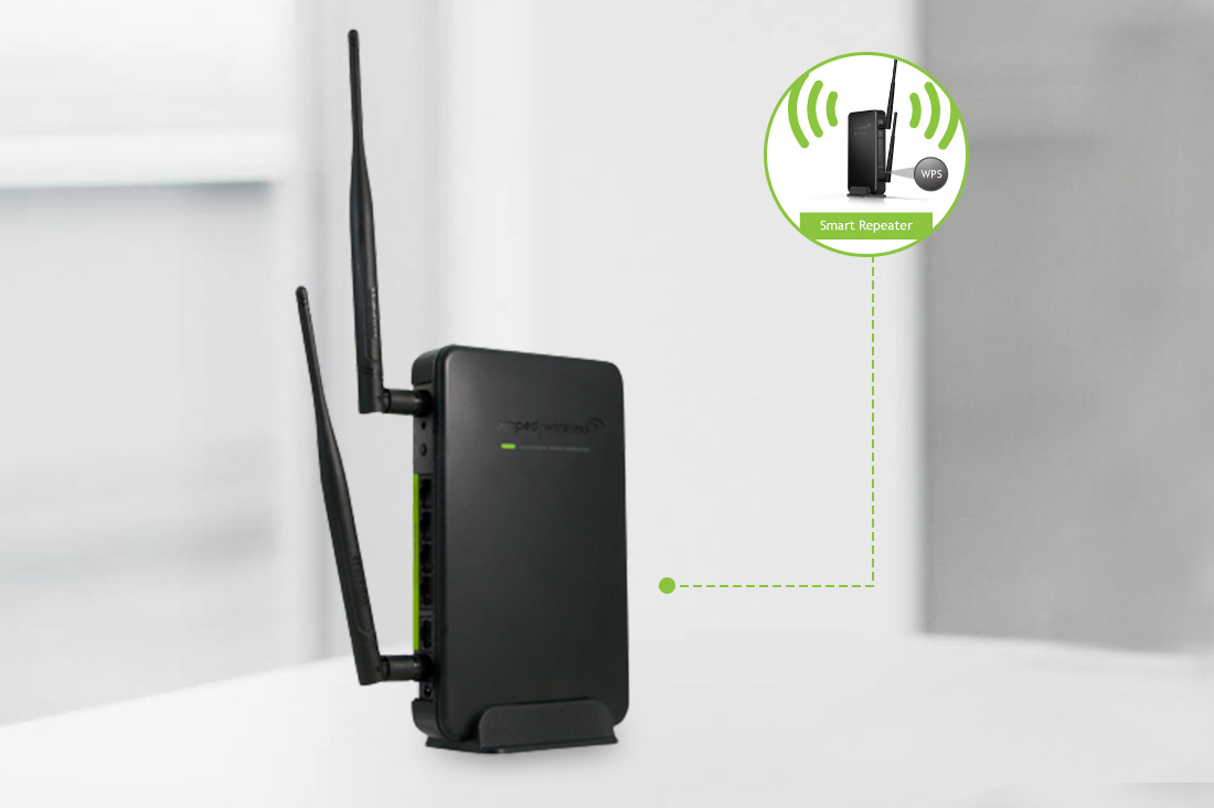 Amped wireless repeater