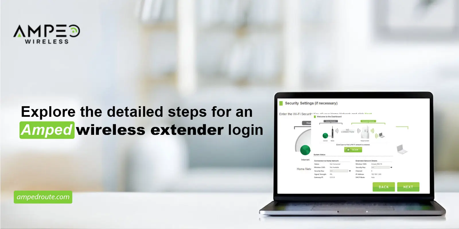 amped wireless extender login​